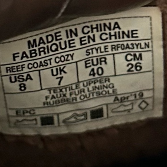 REEF COAST COZY MEN’S STRIPED TOWEL CASUAL SLIP ON SHOES SIZE 8 - Picture 7 of 8